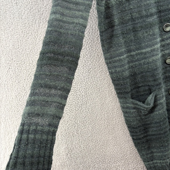Rosemunde Copenhagen Wool Blend Longline Cardigan Sweater Green Striped Size M - Picture 9 of 13
